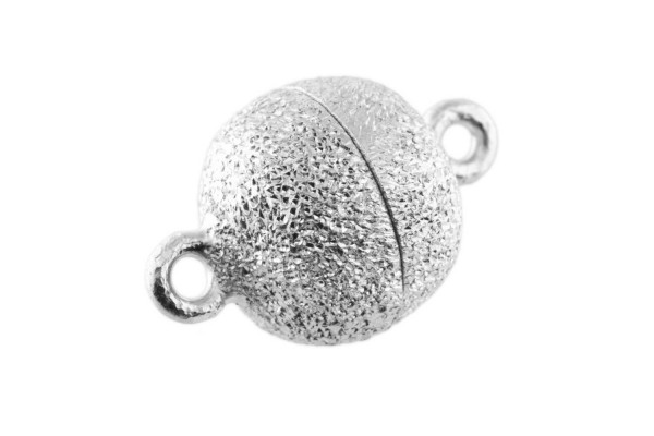 Magnetschließe Kugel 18mm Silber brillantiert
