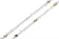 Pampel-/Ovalkette 3x5-4x7mm/45cm Silber 925, Bergkristall/Rauchquarz Pampel-/Ovalkette 3x5-4x7mm/45cm Silber 925, Bergkristall/Rauchquarz