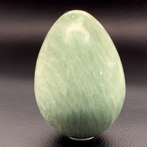 Yoni Ei 34x48mm aus gemaserter Jade (Serpentin)