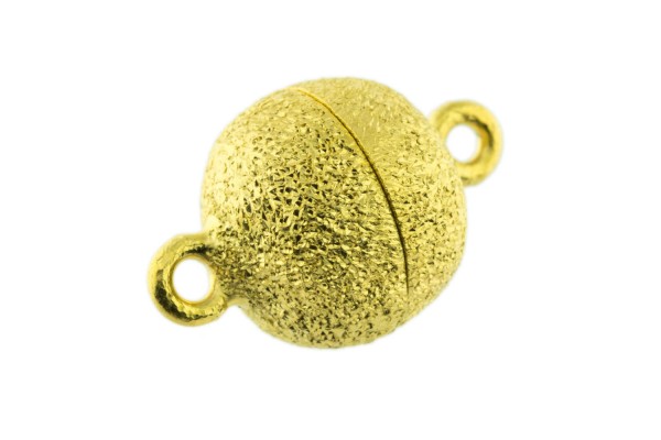 Magnetschließe Kugel 18mm Silber vergoldet brillantiert