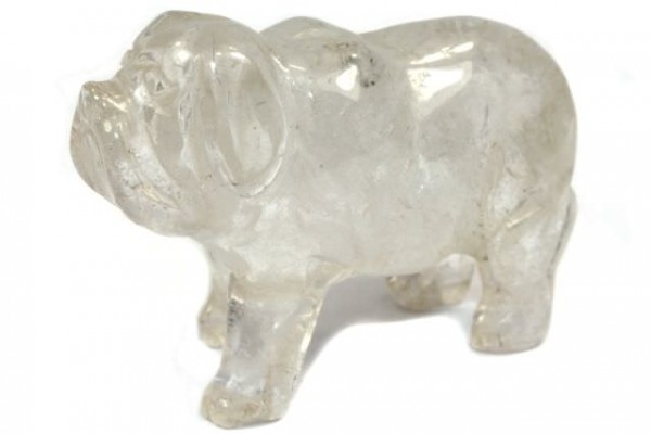 Hund (Bulldogge) 45mm, Bergkristall