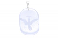 Bergkristall Anhänger 40mm mit Engelgravur Bergkristall Anhänger 40mm mit Engelgravur