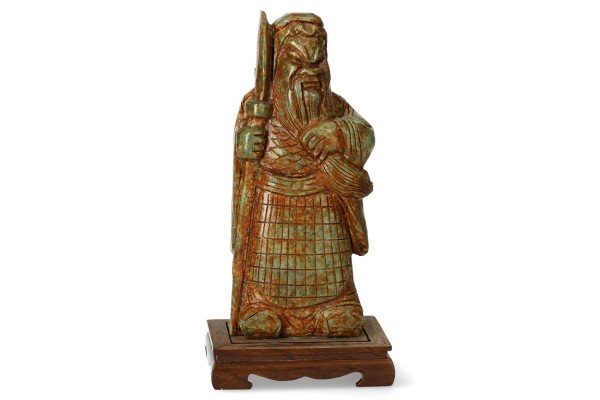 General Guan Yu 12x25x90cm aus gebrannter China-Jade