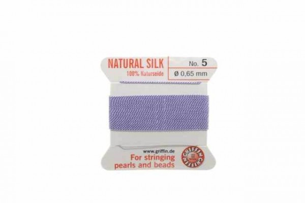 Aufziehseide No.5, 0,65mm/2m mit Nadel, lavendel