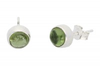 Ohrstecker rund 7mm in Silber 925, Peridot Ohrstecker rund 7mm in Silber 925, Peridot