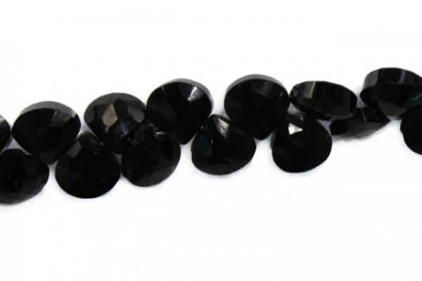 Pear Shapestrang facettiert 6-7mm/41cm, schwarzer Spinell
