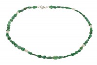 Tropfenkette 5x6-7x10mm/45cm Karabiner Silber 925, Aventurin+SWP Tropfenkette 5x6-7x10mm/45cm Karabiner Silber 925, Aventurin+SWP