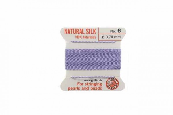 Aufziehseide No.6, 0,70mm/2m mit Nadel, lavendel