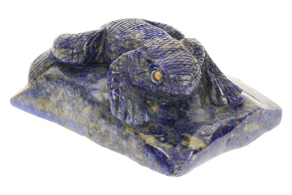 Echsen-Gravur 60x30x100mm aus Lapislazuli