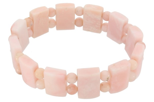 Andenopal rosa Rechteck-Armband 15x10mm/18cm