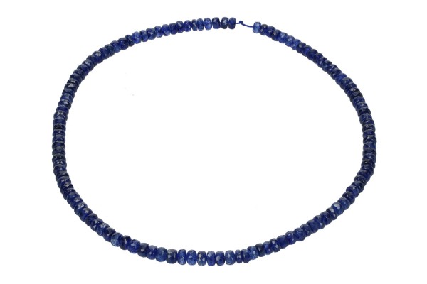 Buttonstrang facettiert 5-6mm/40cm (143ct), Saphir blau glasfilled