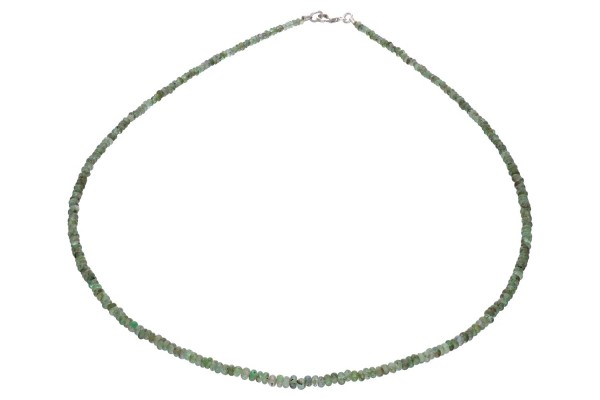 Buttonkette 2,5-3mm/45cm, Karabiner Silber 925, Smaragd
