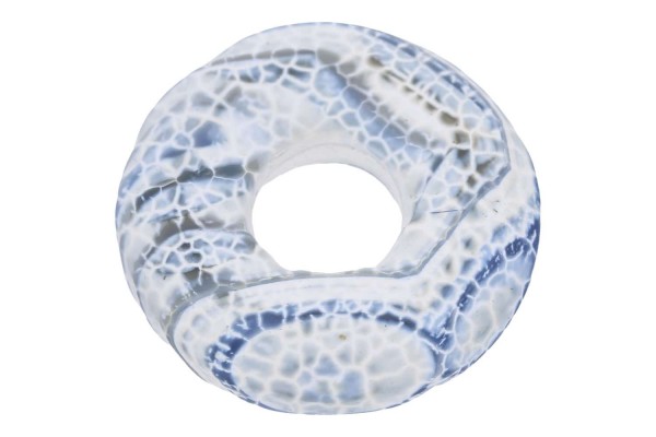 30-35mm Donut aus blau gefärbtem Weathering Achat