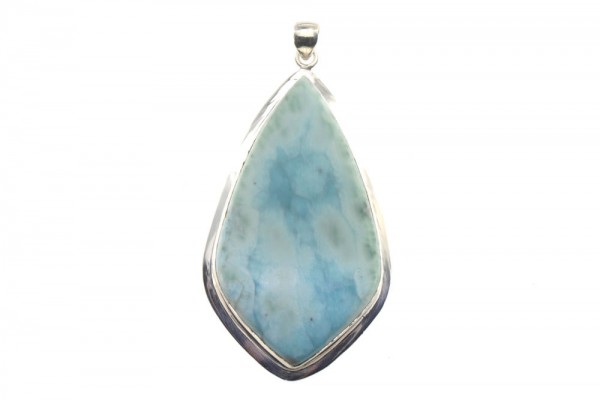 Rauten-Anhänger 40x78mm, Larimar AA in AG 925