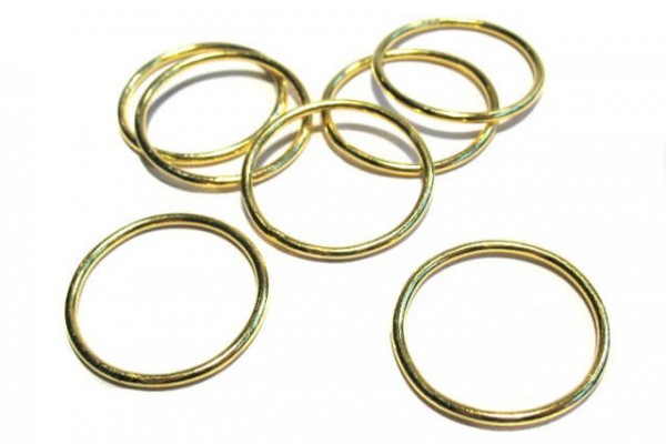 Ring 1x25mm poliert, Silber 925 vergoldet