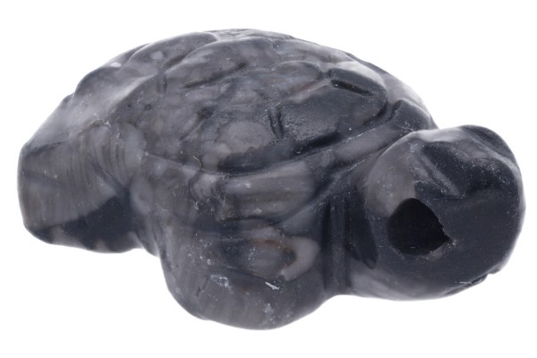 Schildkröte Anhänger 22x30x9mm mit Bohrung aus Fossilem Jaspis