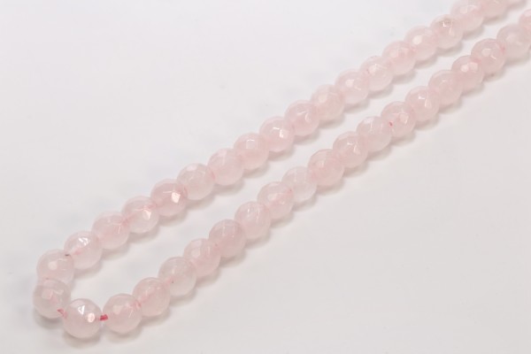 6mm round faceted in rosequartz good color only