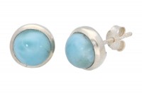 Ohrstecker rund 10mm in Silber 925, Larimar AA Ohrstecker rund 10mm in Silber 925, Larimar AA