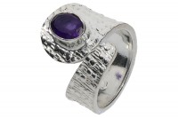 Ring bark" 4-14mm mit einem ovalen, facettierten Amethyst, Sterlingsilber 925" Ring bark" 4-14mm mit einem ovalen, facettierten Amethyst, Sterlingsilber 925"