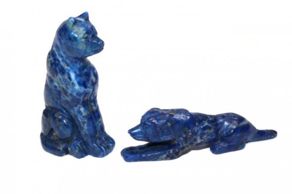 Hunde-Gravur 30mm, Lapislazuli