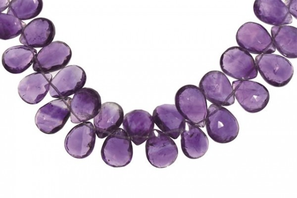 Tropfenstrang facettiert 8x12-10x13mm/41cm, Amethyst A