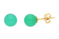 8mm Ohrstecker AGV 925 , Chrysopras AA 8mm Ohrstecker AGV 925 , Chrysopras AA