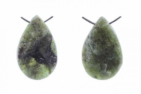 Tropfen-Anhänger mit 2,5mm Bohrung, 25-30x40-50mm, Peridot