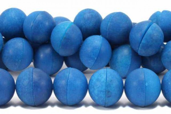 Halbkugelstrang 25mm (32 Stück), blaue Jade gefärbt