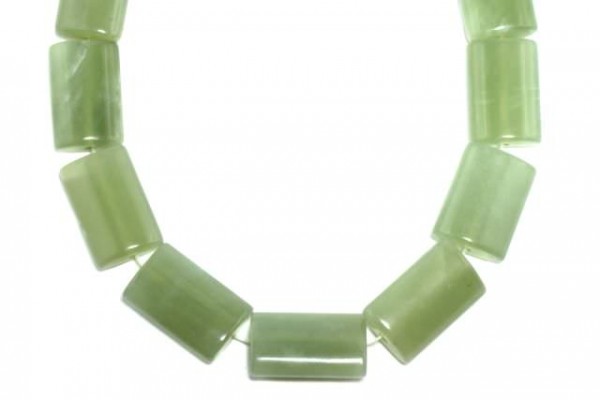 Rechteck gewölbt 15x24mm/40cm China Jade (Serpentin)