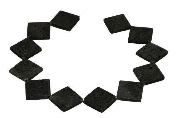 Quadratstrang diagonal gebohrt 25mm/40cm, Lava schwarz