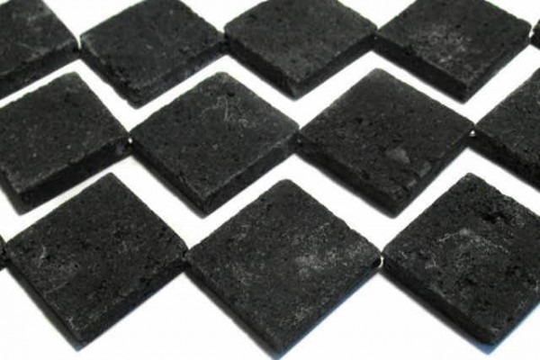 Quadratstrang diagonal gebohrt 30mm/40cm, Lava schwarz
