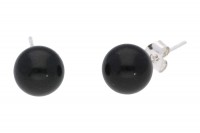 Ohrstecker 8mm-Kugel auf Silber 925, schwarzer Turmalin Ohrstecker 8mm-Kugel auf Silber 925, schwarzer Turmalin