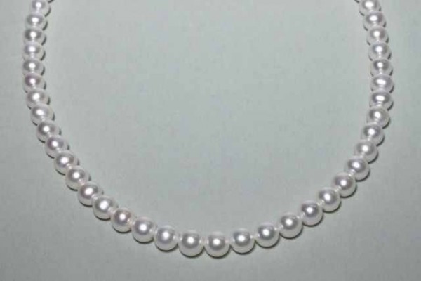 Perlenstrang 9-10mm/40cm, Süßwasser-Zuchtperle A weiß