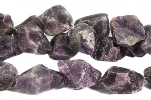 Nuggetstrang, dunkel Amethyst behauen