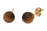 Ohrstecker Kugel 8mm auf Tombak, Tigerauge SONDERPOSTEN Ohrstecker Kugel 8mm auf Tombak, Tigerauge SONDERPOSTEN