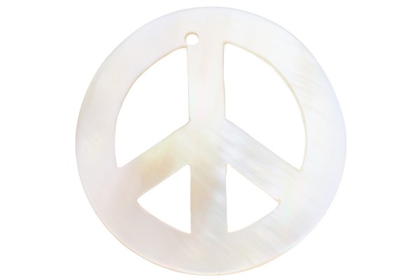 Peace Anhänger 30mm aus Perlmutt