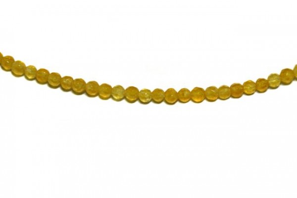 2mm/40cm facettierte Kugelstrang, Jade gelb gefärbt