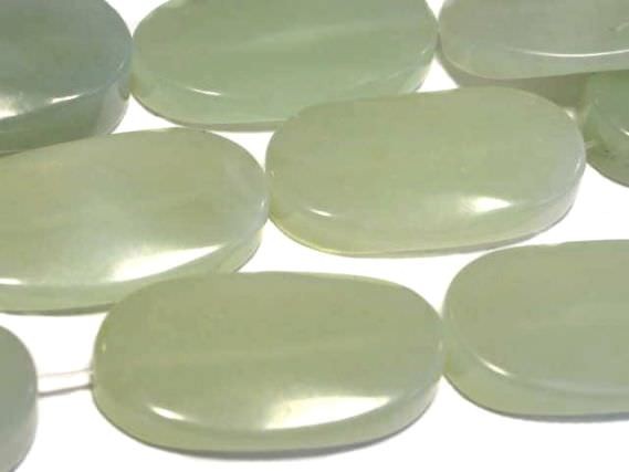 Ovalstrang 19x34mm/39cm, China Jade (Serpentin)