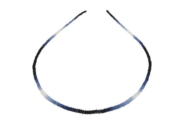 Buttonstrang facettiert 2,5-3mm/40cm, Saphir blau+weiß