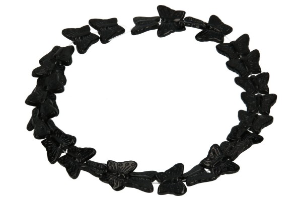 Schmetterlingstrang 13x15mm/30cm, Obsidian schwarz SONDERPOSTEN