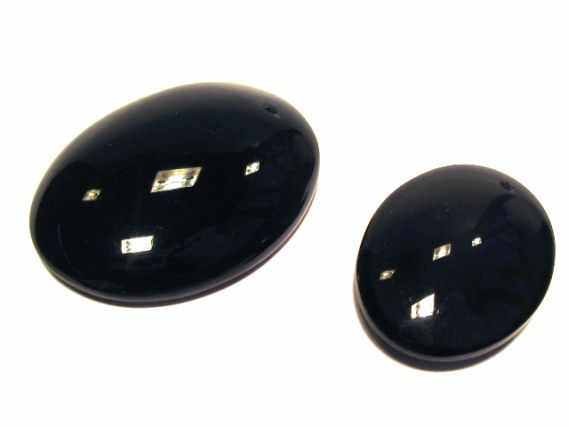 Monatsstein oval mit Bohrung, Regenbogen-Obsidian