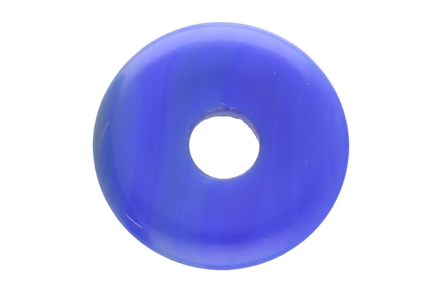 Achat Donut Edelstein Achat blue agate Anhänger rund blau 30 mm mit Lederband