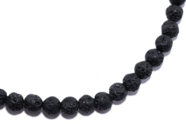 8mm round beads polished black lava