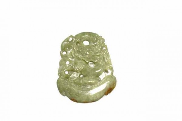 Drachen-Amulett 45x57mm, Jade Burma A