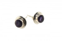 Ohrstecker facettiert 11mm rund, Amethyst auf Sterlingsilber 925 Ohrstecker facettiert 11mm rund, Amethyst auf Sterlingsilber 925