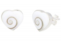 Herz-Ohrstecker 11mm, Operculum in Silber 925 Herz-Ohrstecker 11mm, Operculum in Silber 925