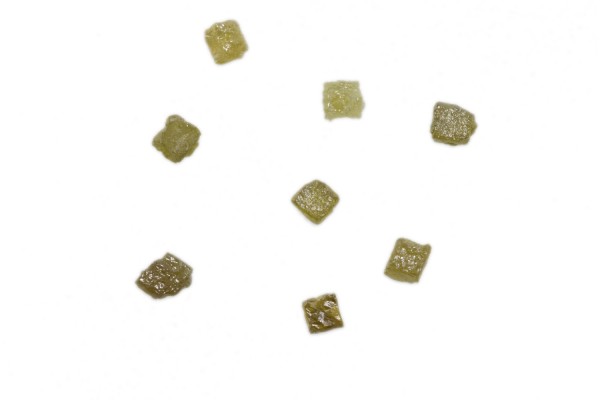 Diamant-Würfel roh 3-3,3mm, gelbfarben