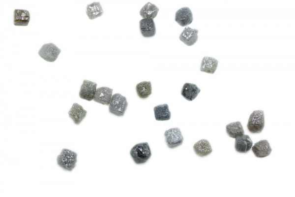 Diamant-Würfel roh 4,5mm, silber