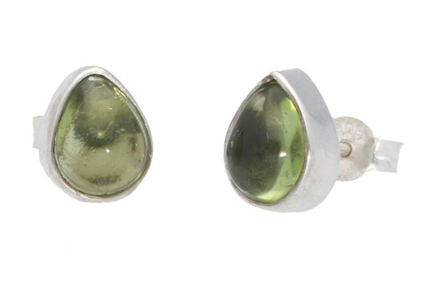 Ohrstecker Tropfen 7x9mm in Silber 925, Peridot