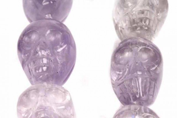 Skullstrang 15x19x22mm/17cm, Amethyst Lavendel